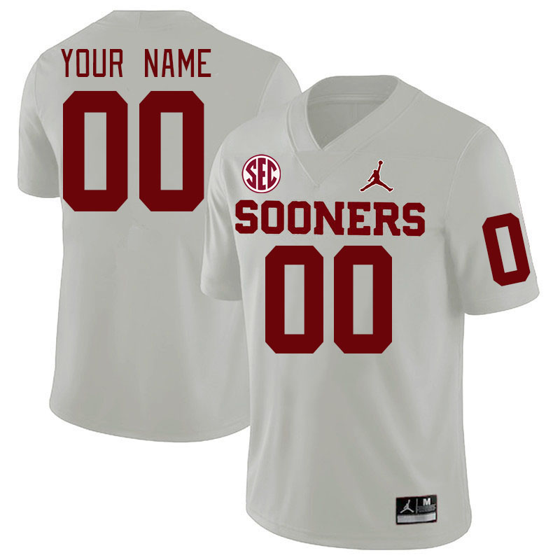 Custom Oklahoma Sooners College Name And Number Football Jerseys Stitched-White